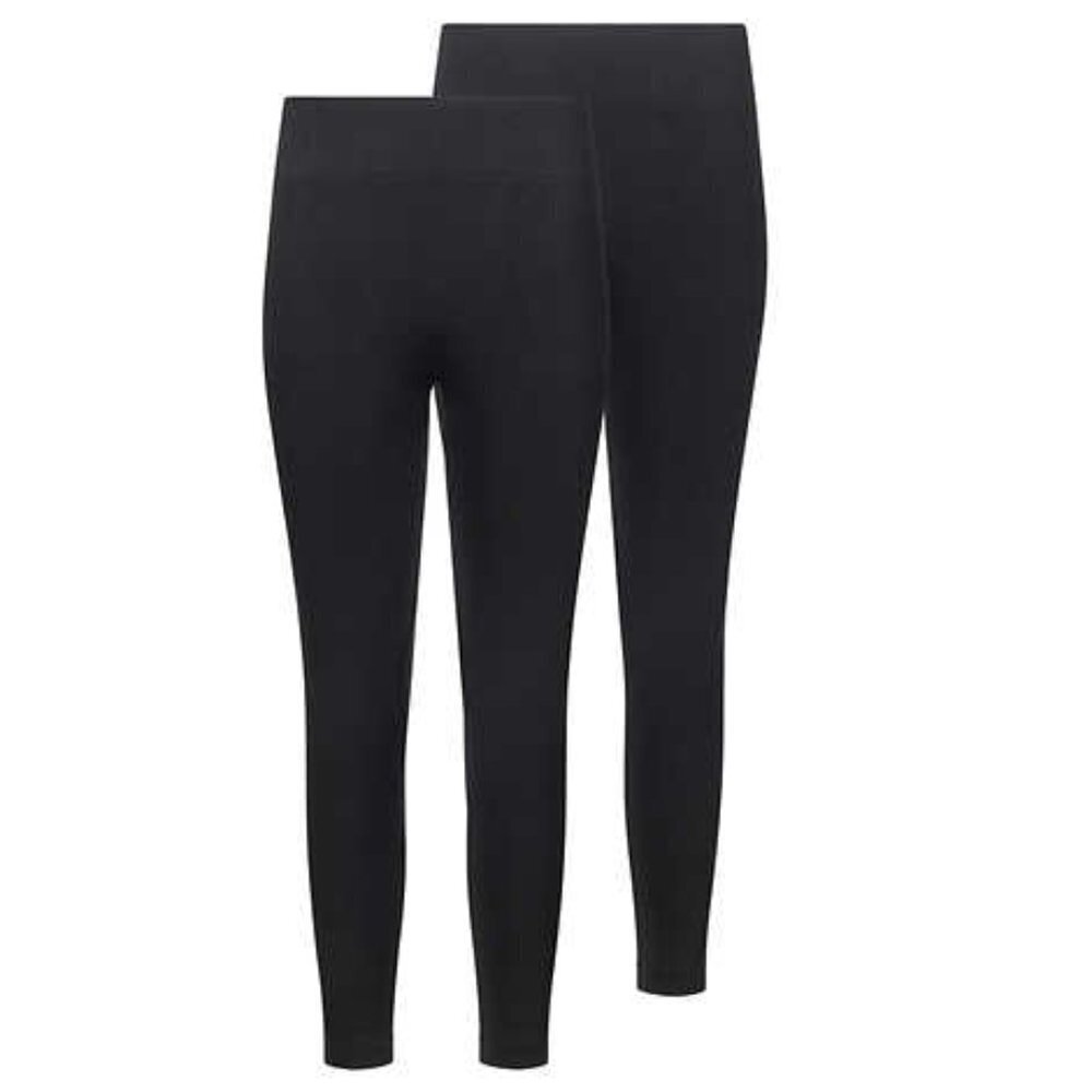 NEW Lemon Women's Fleece-lined Leggings | 2 Pack Black - Picture 3 of 6